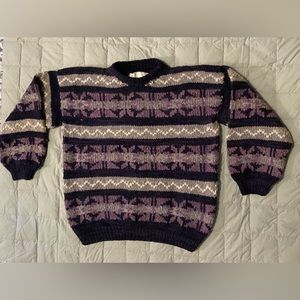 Carabula Sweater 100% Wool Womens sz XL Handmade in Ecuador